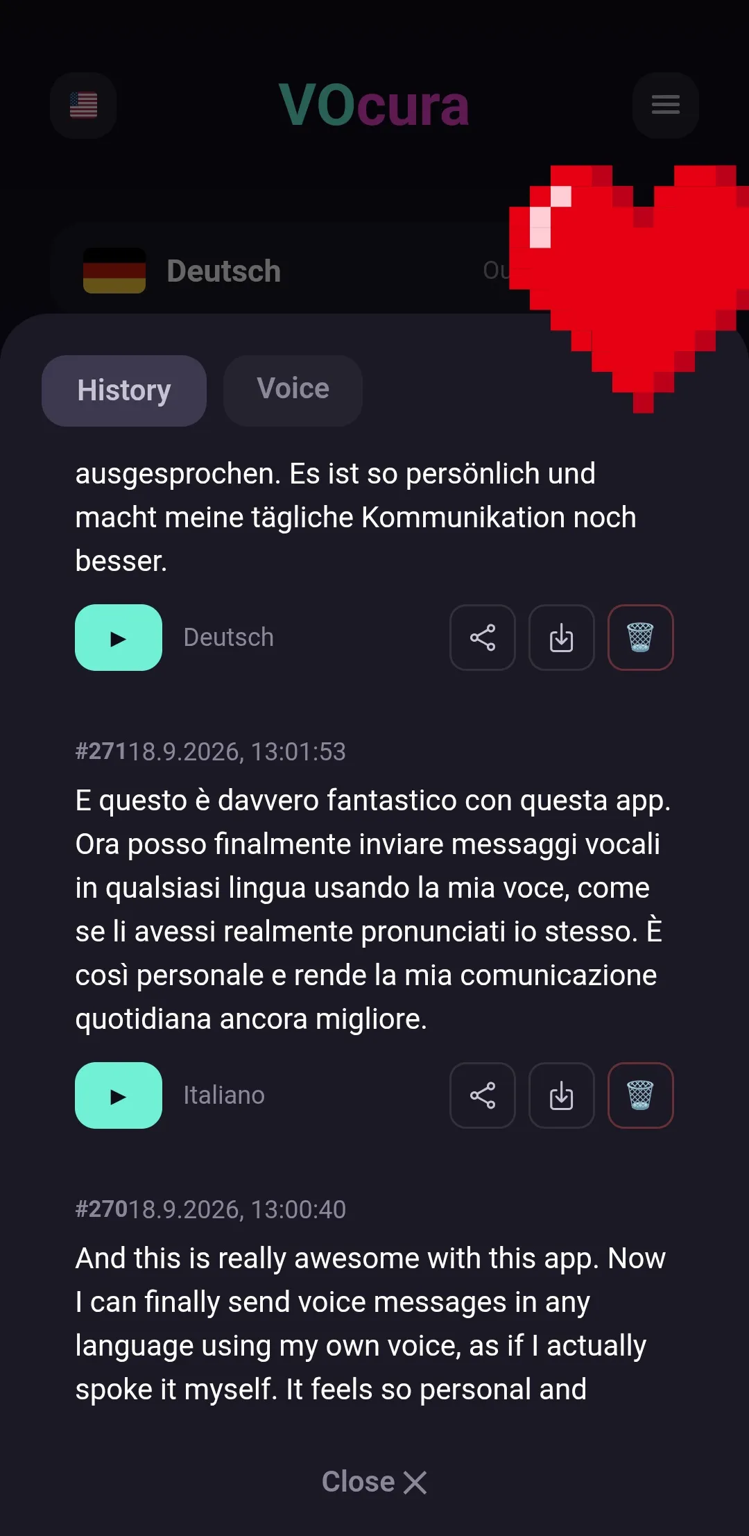 Mehrsprachiger Verlauf